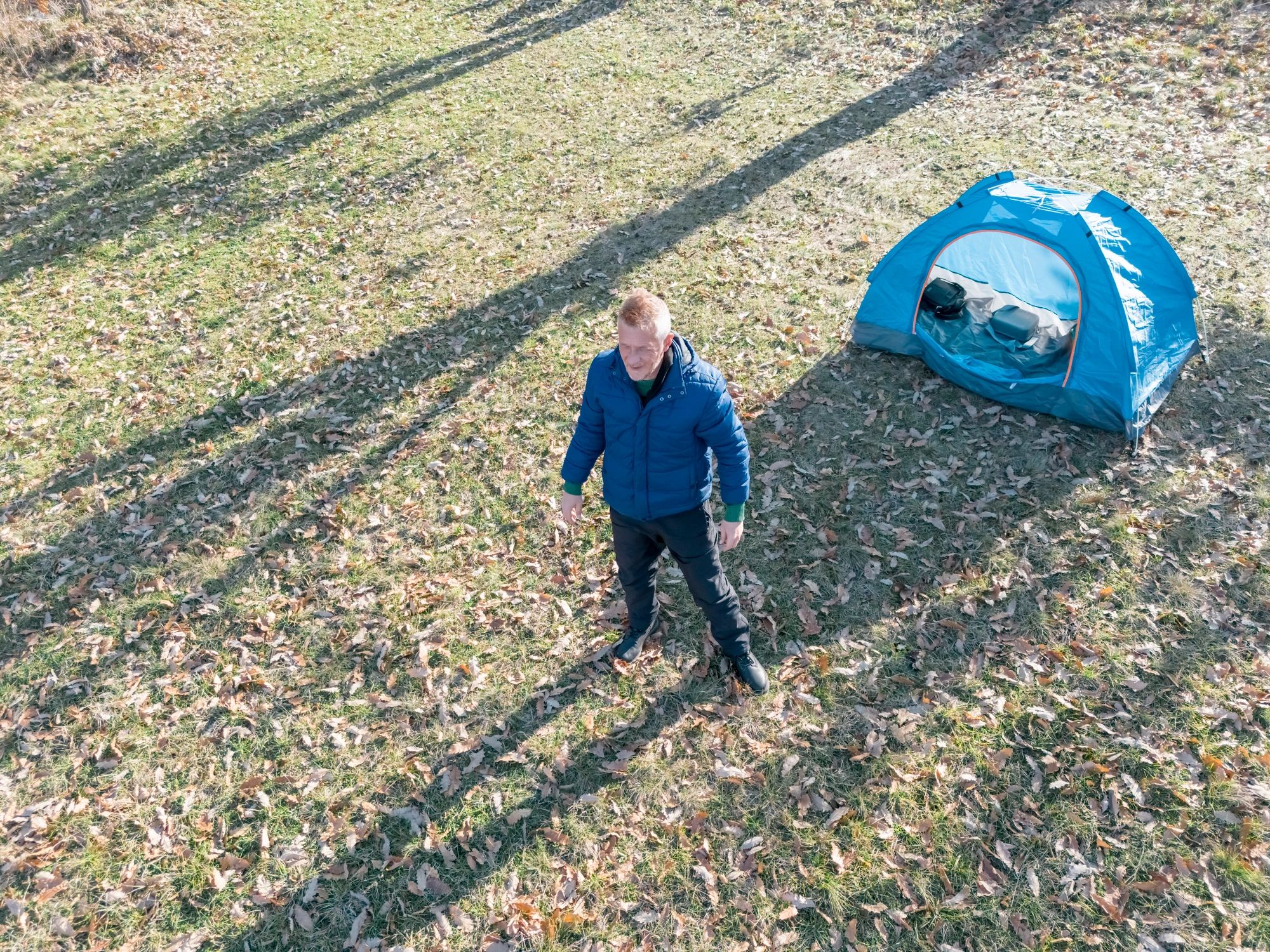 Camper at scenic overlook